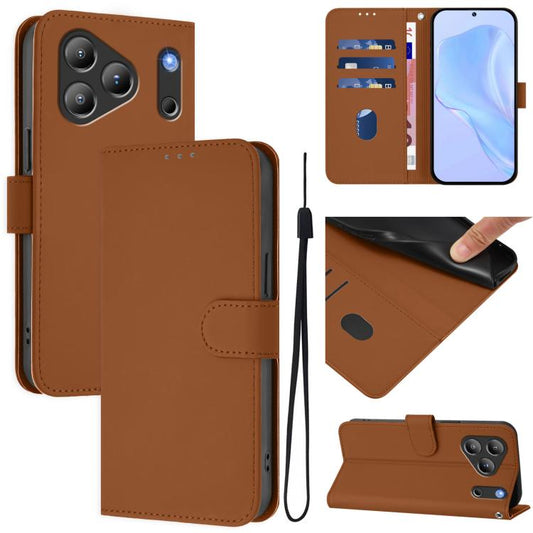 Skin Feel Solid Color Leather Phone Case with Lanyard, For Blackview Wave 7C, For Blackview Wave 10