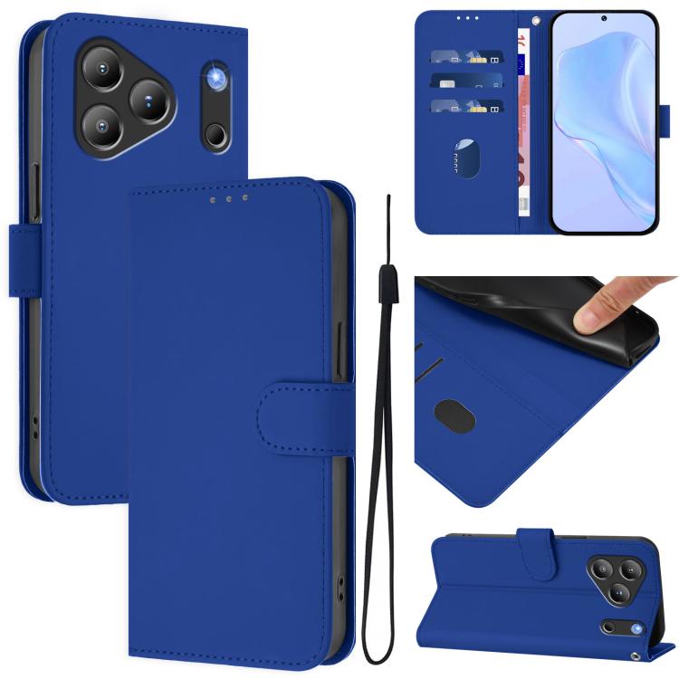 Skin Feel Solid Color Leather Phone Case with Lanyard, For Blackview Wave 7C, For Blackview Wave 10