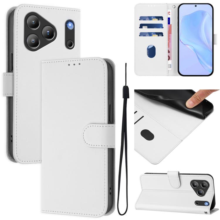 Skin Feel Solid Color Leather Phone Case with Lanyard, For Blackview Wave 7C, For Blackview Wave 10