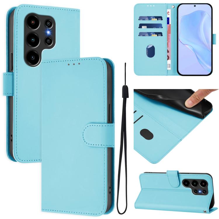 Skin Feel Solid Color Leather Phone Case with Lanyard, For Blackview Wave 7C, For Blackview Wave 10