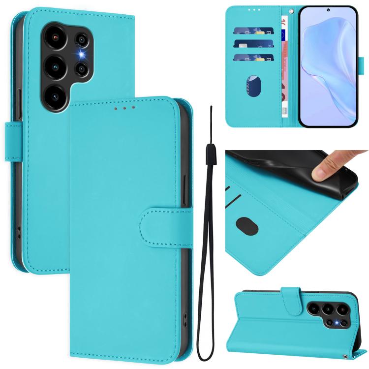 Skin Feel Solid Color Leather Phone Case with Lanyard, For Blackview Wave 7C, For Blackview Wave 10