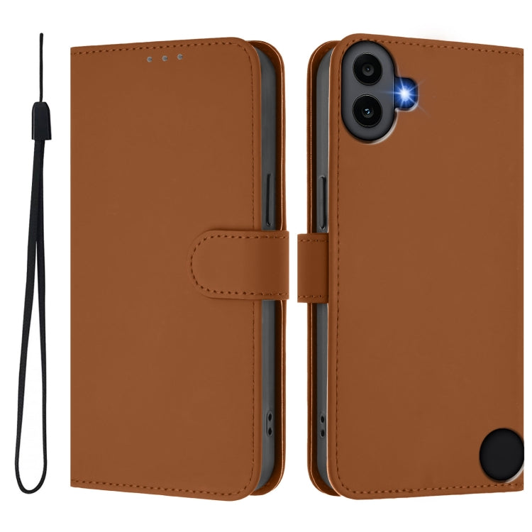 Skin Feel Solid Color Leather Phone Case with Lanyard, For Nothing CMF Phone 1, For Nothing Phone 2A