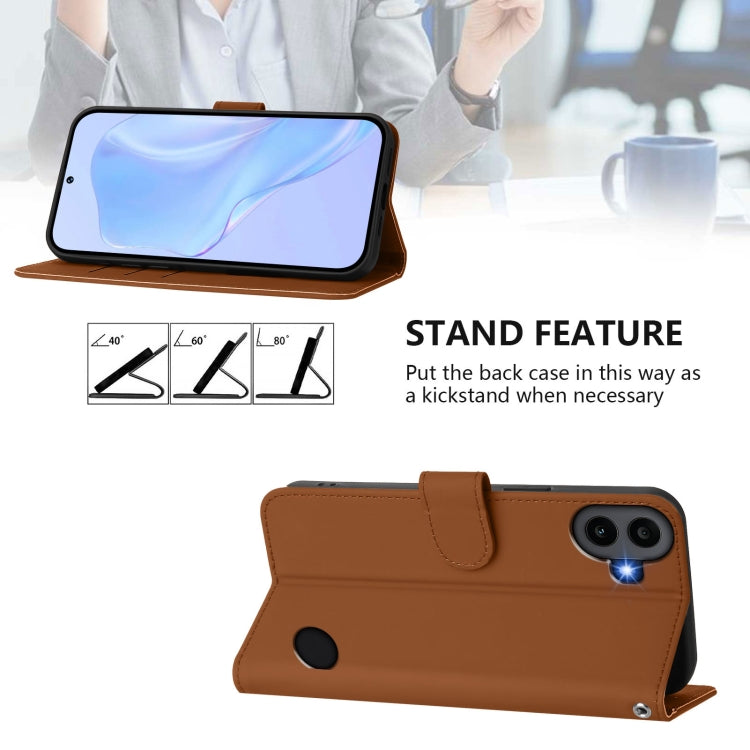 Skin Feel Solid Color Leather Phone Case with Lanyard, For Nothing CMF Phone 1, For Nothing Phone 2A