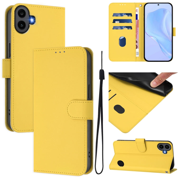Skin Feel Solid Color Leather Phone Case with Lanyard, For Nothing CMF Phone 1, For Nothing Phone 2A