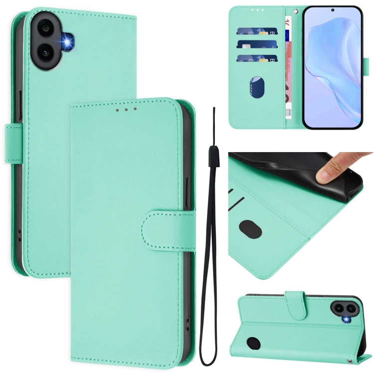 Skin Feel Solid Color Leather Phone Case with Lanyard, For Nothing CMF Phone 1, For Nothing Phone 2A