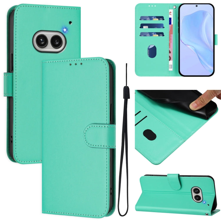 Skin Feel Solid Color Leather Phone Case with Lanyard, For Nothing CMF Phone 1, For Nothing Phone 2A