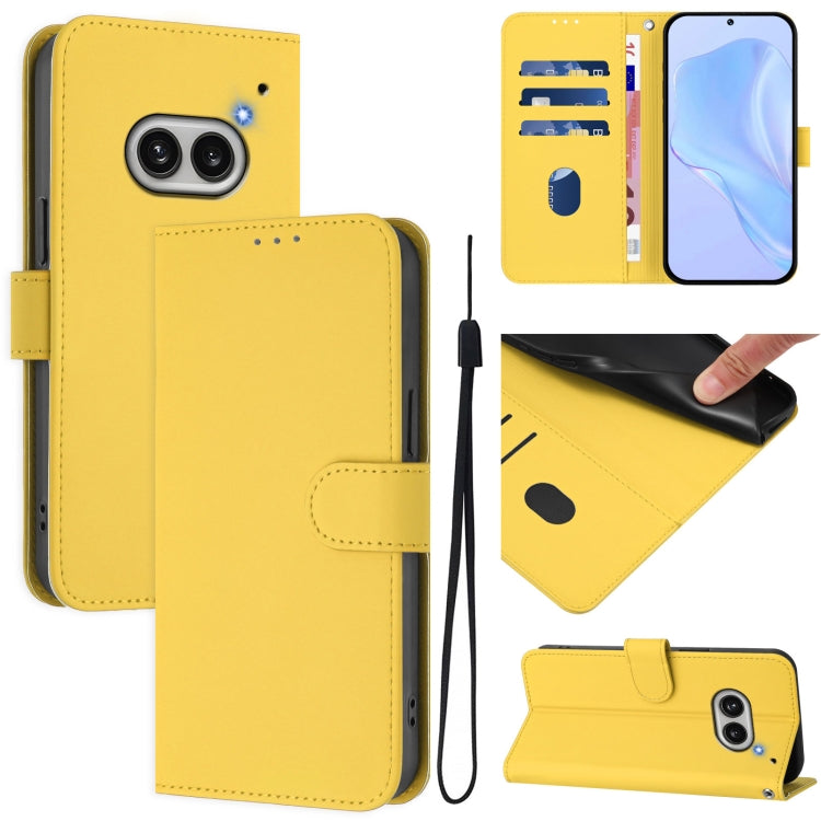 Skin Feel Solid Color Leather Phone Case with Lanyard, For Nothing CMF Phone 1, For Nothing Phone 2A