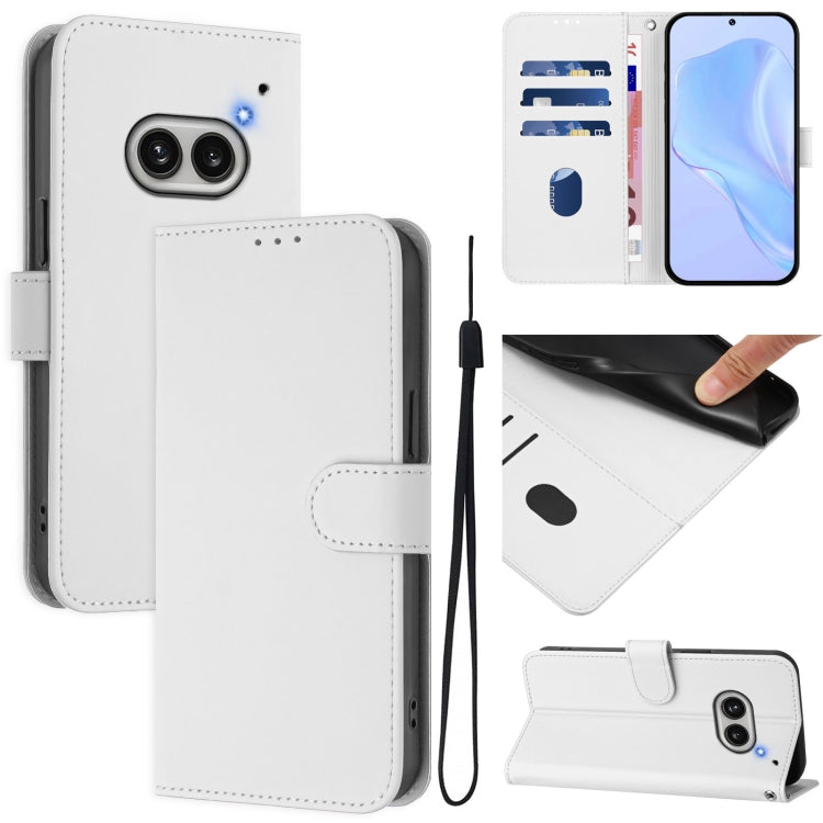 Skin Feel Solid Color Leather Phone Case with Lanyard, For Nothing CMF Phone 1, For Nothing Phone 2A