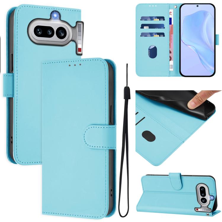 Skin Feel Solid Color Leather Phone Case with Lanyard, For Nothing Phone 4a Pro, For Nothing Phone 4a