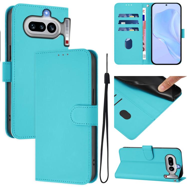 Skin Feel Solid Color Leather Phone Case with Lanyard, For Nothing Phone 4a Pro, For Nothing Phone 4a