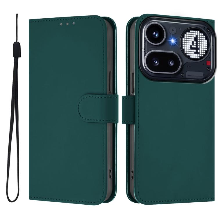 Skin Feel Solid Color Leather Phone Case with Lanyard, For Nothing Phone 4a Pro, For Nothing Phone 4a