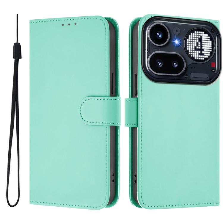 Skin Feel Solid Color Leather Phone Case with Lanyard, For Nothing Phone 4a Pro, For Nothing Phone 4a