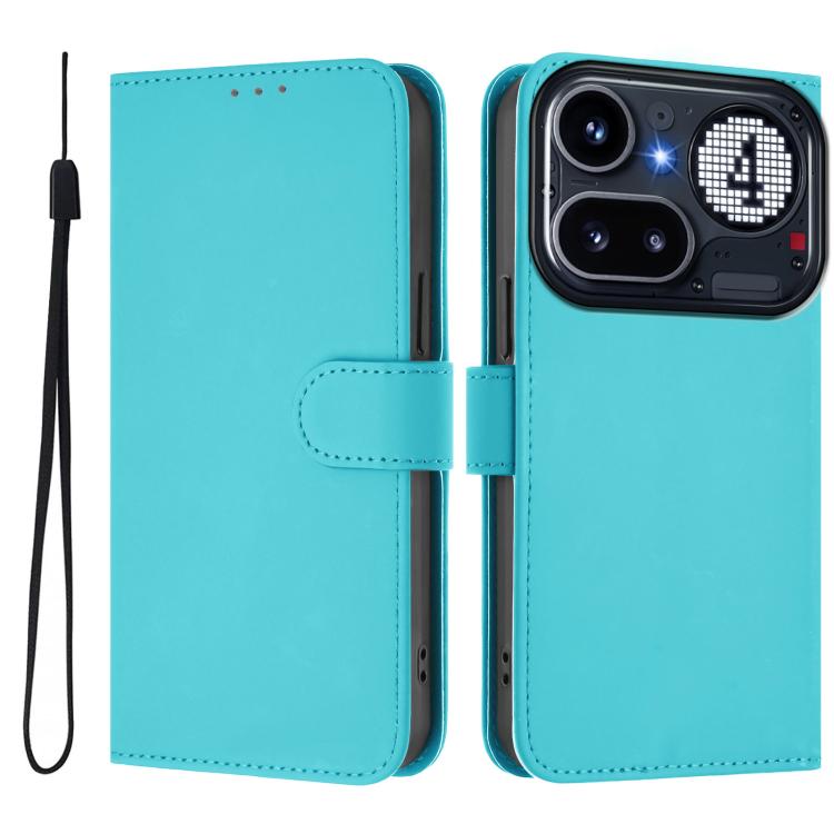 Skin Feel Solid Color Leather Phone Case with Lanyard, For Nothing Phone 4a Pro, For Nothing Phone 4a
