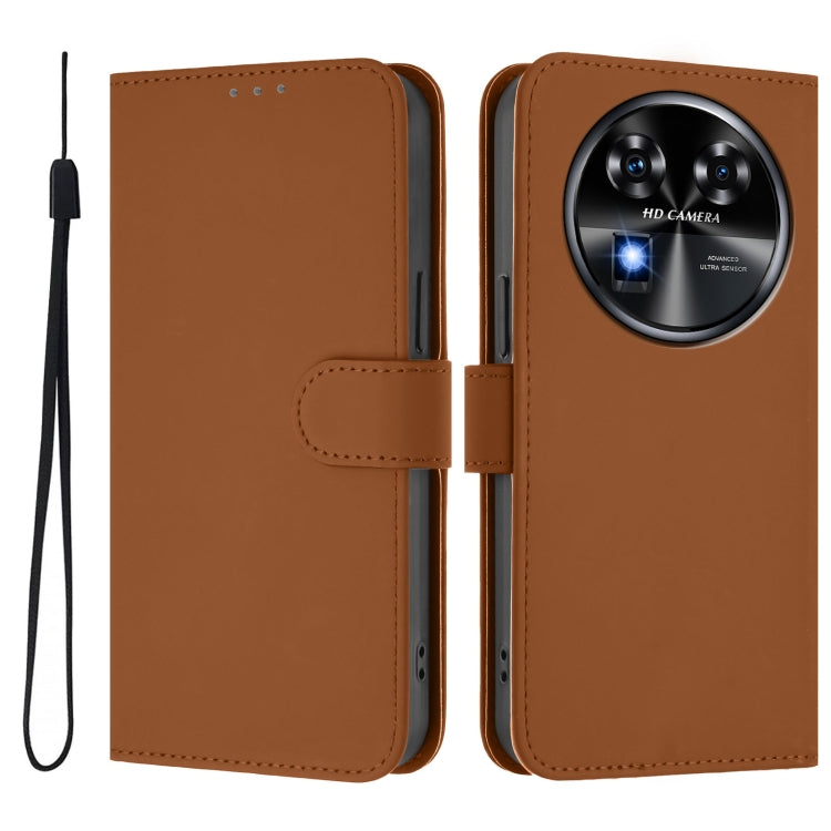 Skin Feel Solid Color Leather Phone Case with Lanyard, For Oukitel C37, For Oukitel C51