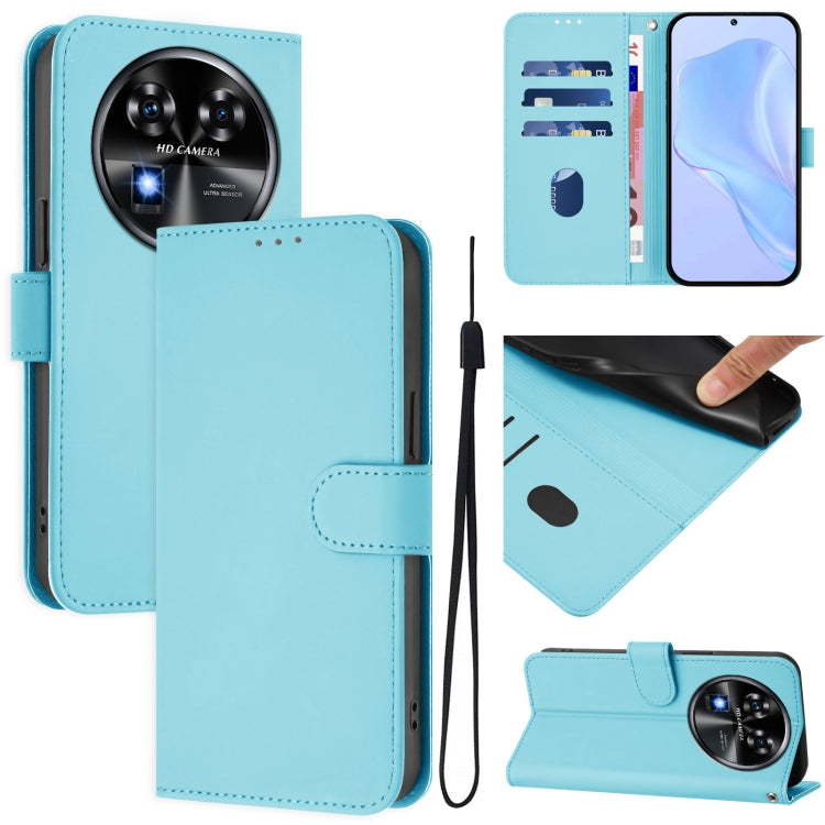 Skin Feel Solid Color Leather Phone Case with Lanyard, For Oukitel C37, For Oukitel C51