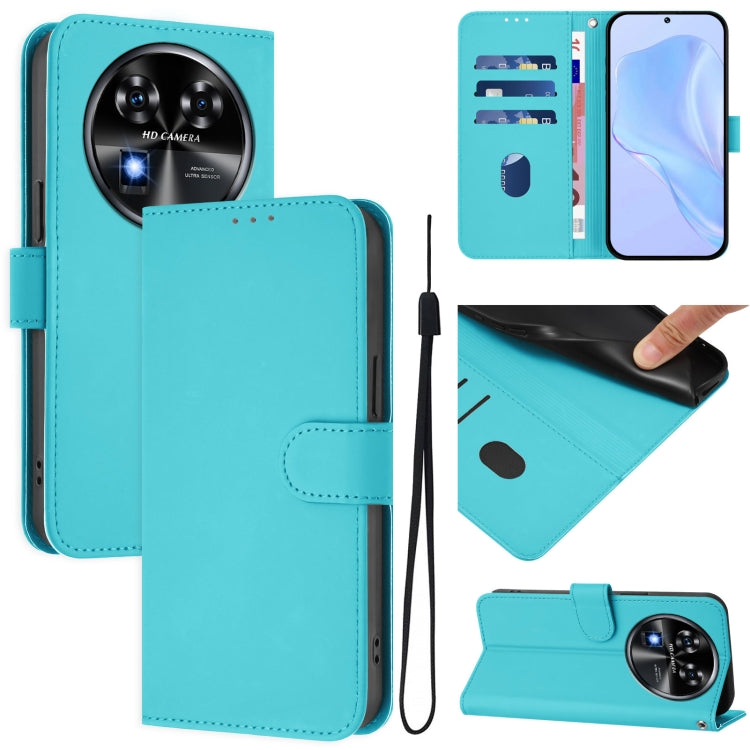 Skin Feel Solid Color Leather Phone Case with Lanyard, For Oukitel C37, For Oukitel C51