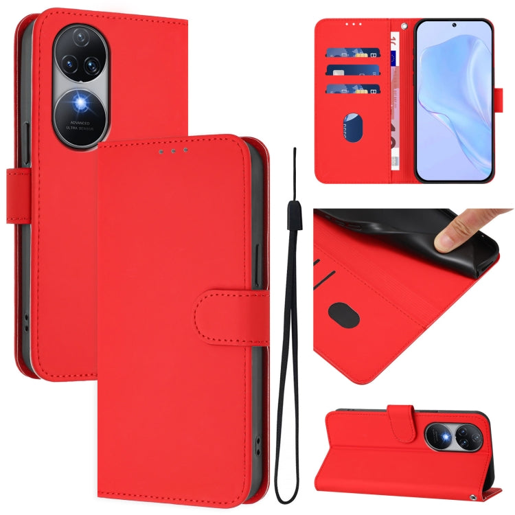 Skin Feel Solid Color Leather Phone Case with Lanyard, For Oukitel C38, For Oukitel C35