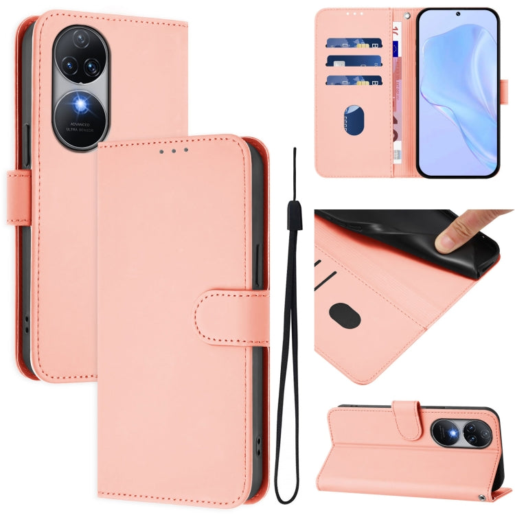 Skin Feel Solid Color Leather Phone Case with Lanyard, For Oukitel C38, For Oukitel C35