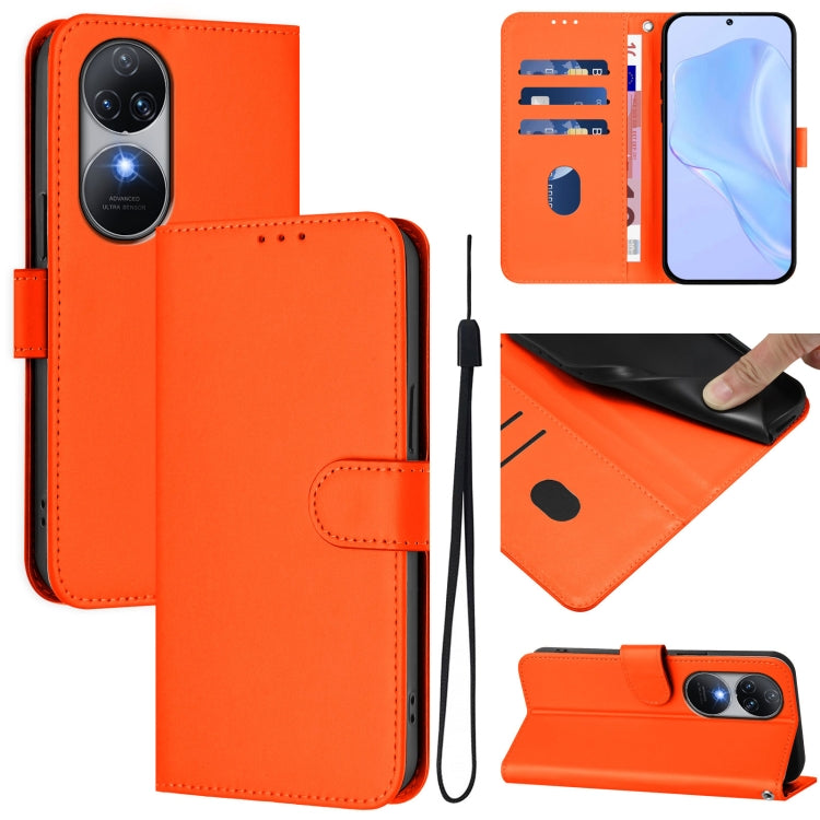 Skin Feel Solid Color Leather Phone Case with Lanyard, For Oukitel C38, For Oukitel C35