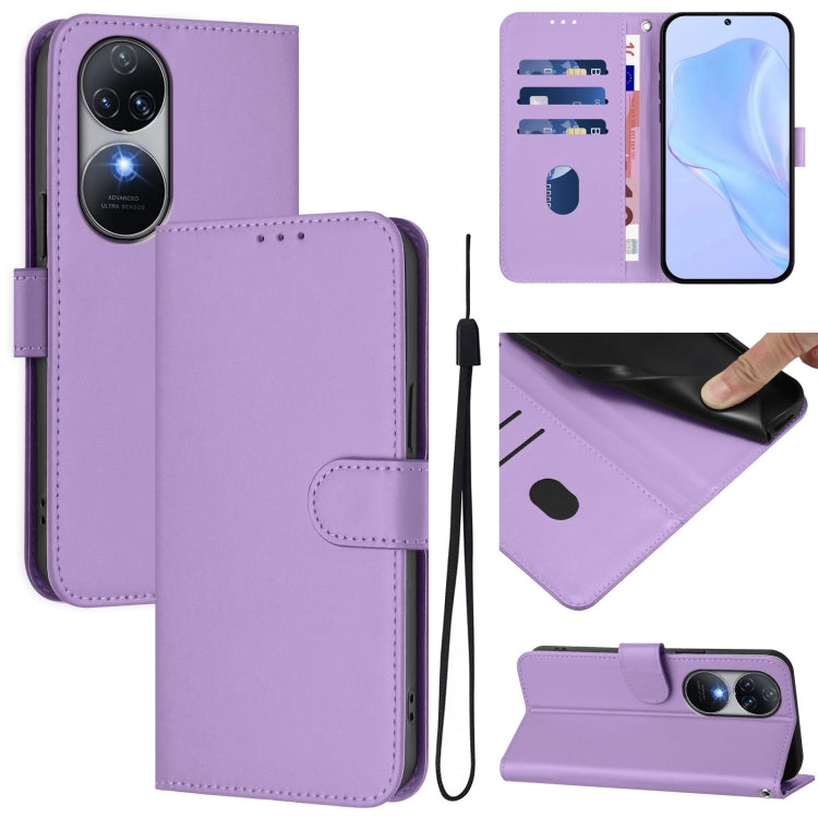 Skin Feel Solid Color Leather Phone Case with Lanyard, For Oukitel C38, For Oukitel C35