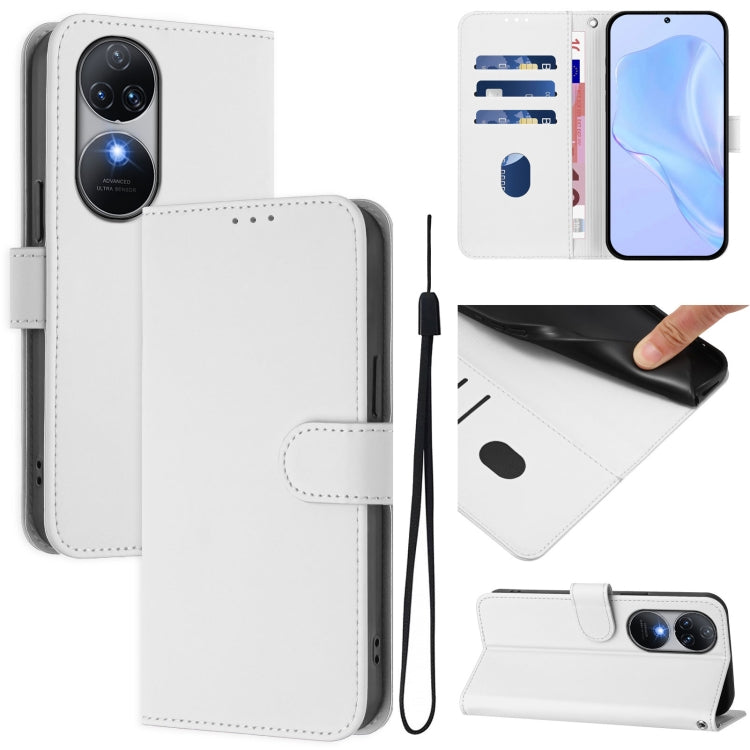 Skin Feel Solid Color Leather Phone Case with Lanyard, For Oukitel C38, For Oukitel C35