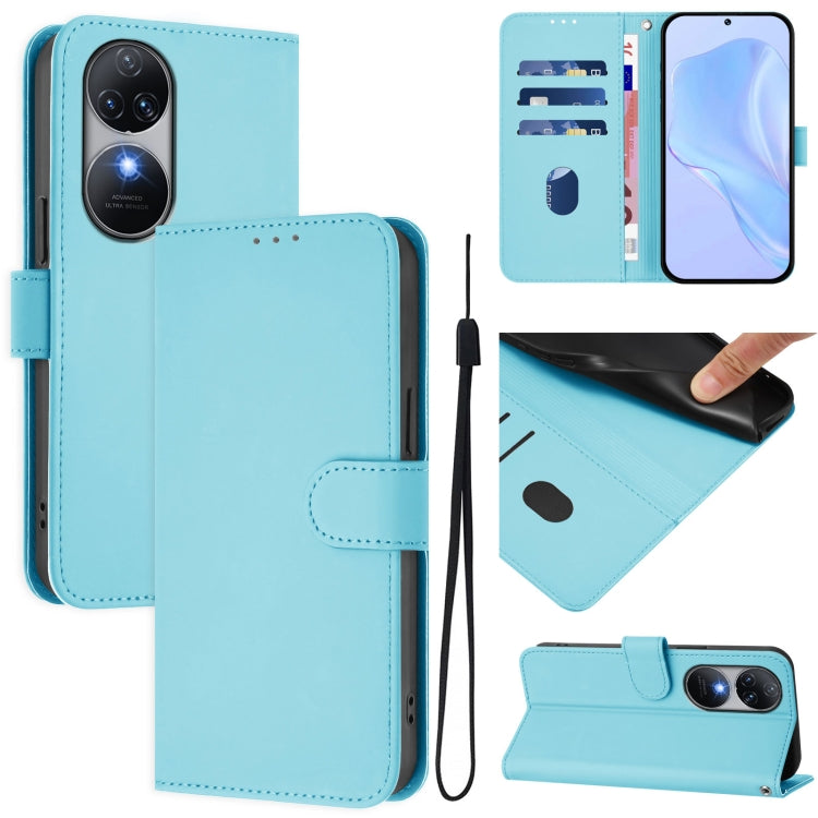 Skin Feel Solid Color Leather Phone Case with Lanyard, For Oukitel C38, For Oukitel C35