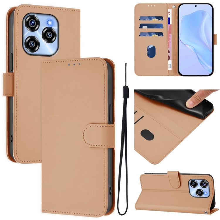 Skin Feel Solid Color Leather Phone Case with Lanyard, For Oukitel C53, For Oukitel C50