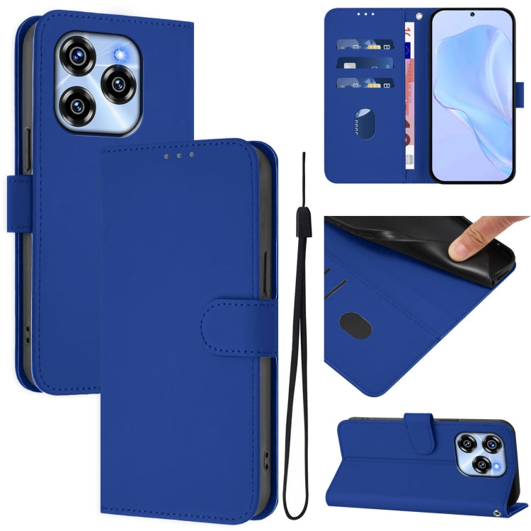 Skin Feel Solid Color Leather Phone Case with Lanyard, For Oukitel C53, For Oukitel C50