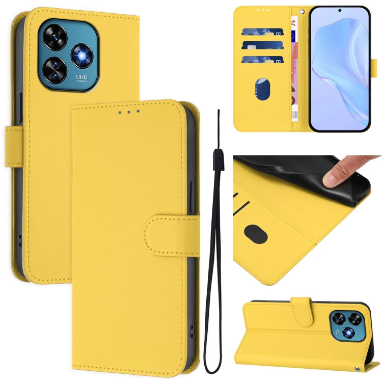 Skin Feel Solid Color Leather Phone Case with Lanyard, For Oukitel C37, For Oukitel C51