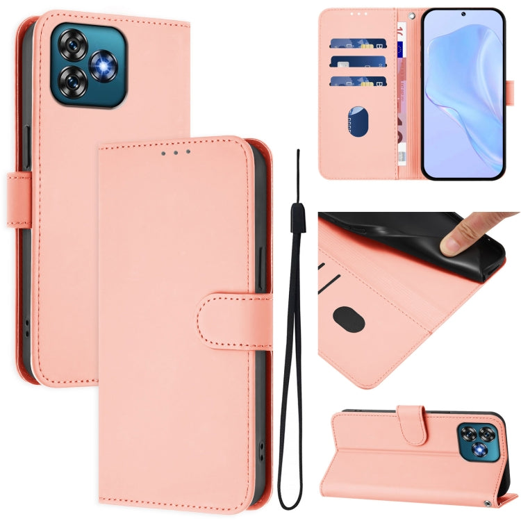 Skin Feel Solid Color Leather Phone Case with Lanyard, For Oukitel C53, For Oukitel C50