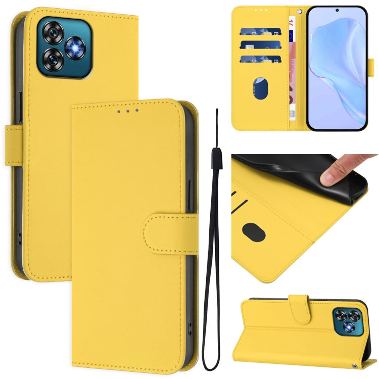 Skin Feel Solid Color Leather Phone Case with Lanyard, For Oukitel C53, For Oukitel C50