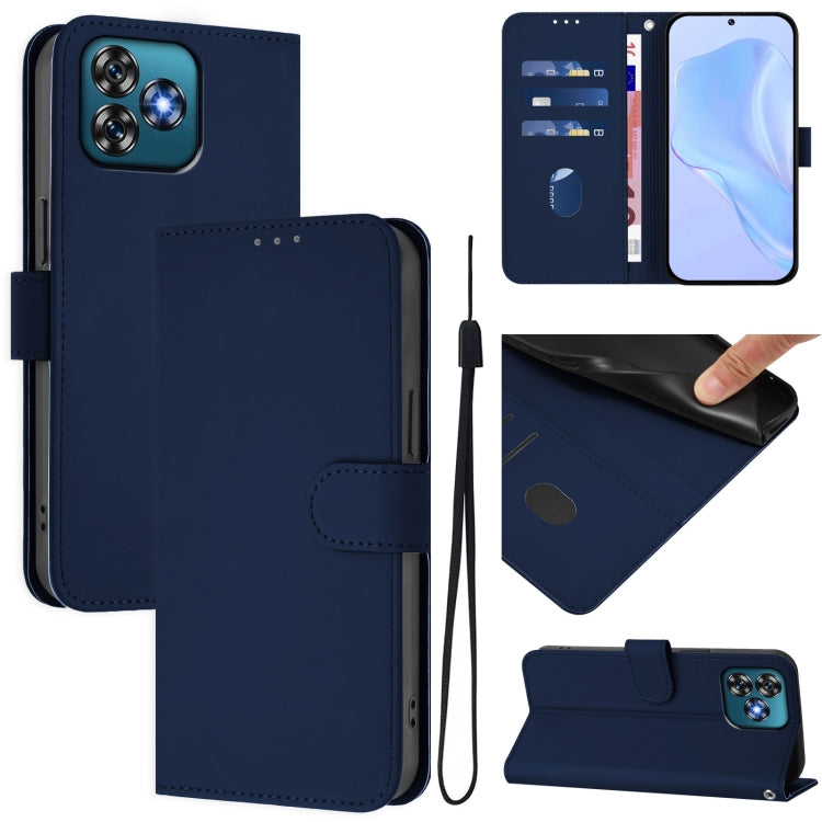 Skin Feel Solid Color Leather Phone Case with Lanyard, For Oukitel C53, For Oukitel C50