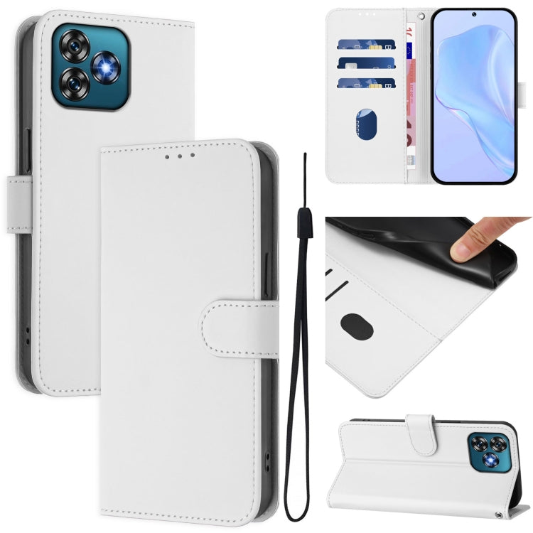 Skin Feel Solid Color Leather Phone Case with Lanyard, For Oukitel C53, For Oukitel C50