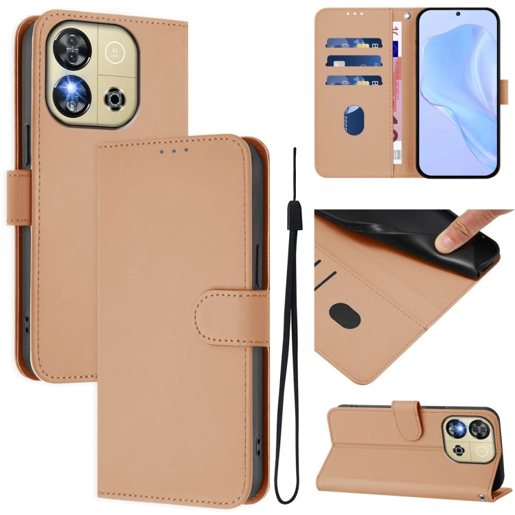 Skin Feel Solid Color Leather Phone Case with Lanyard, For Oukitel C59 / C59 Pro, For Oukitel C57s