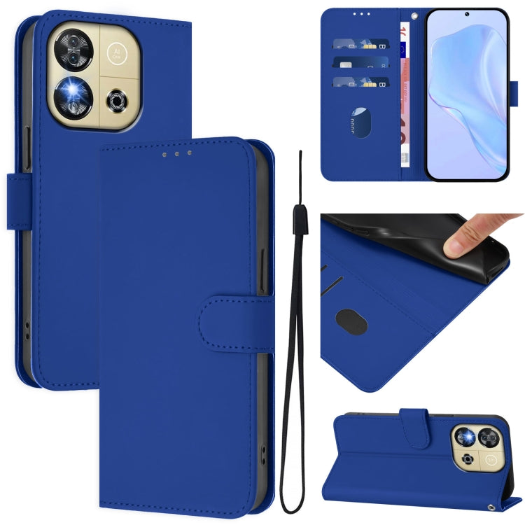 Skin Feel Solid Color Leather Phone Case with Lanyard, For Oukitel C59 / C59 Pro, For Oukitel C57s