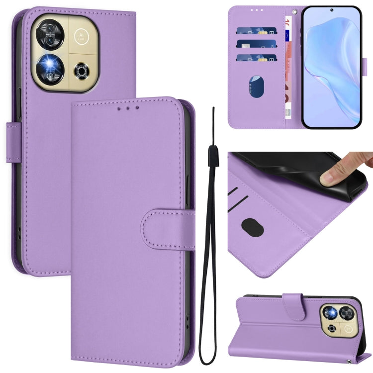 Skin Feel Solid Color Leather Phone Case with Lanyard, For Oukitel C59 / C59 Pro, For Oukitel C57s