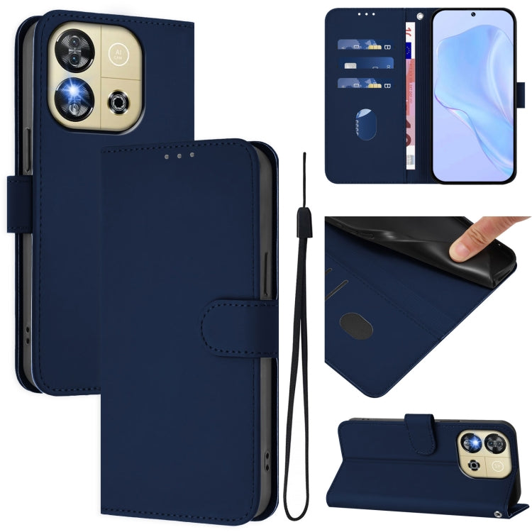Skin Feel Solid Color Leather Phone Case with Lanyard, For Oukitel C59 / C59 Pro, For Oukitel C57s
