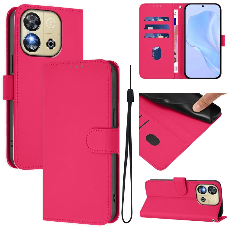 Skin Feel Solid Color Leather Phone Case with Lanyard, For Oukitel C59 / C59 Pro, For Oukitel C57s