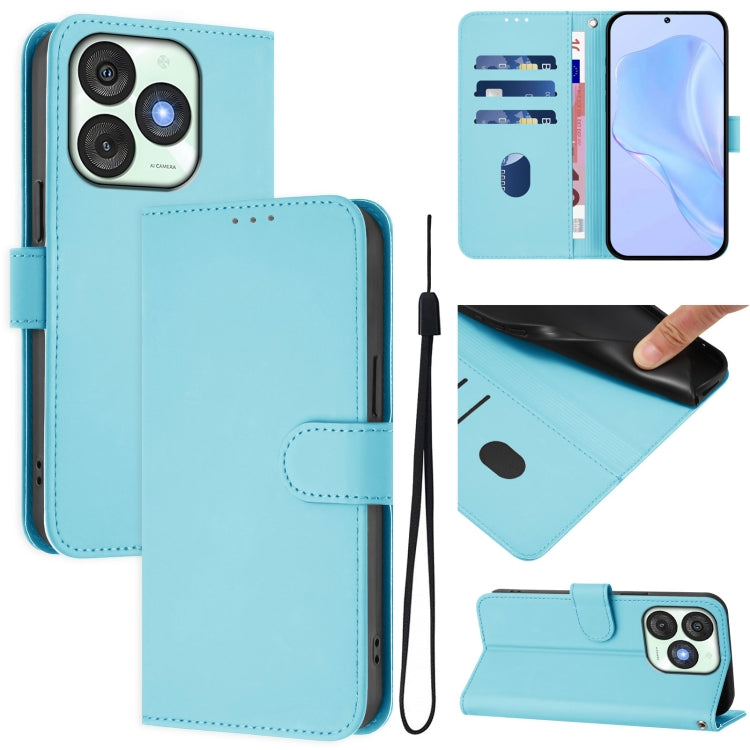 Skin Feel Solid Color Leather Phone Case with Lanyard, For itel A50, For itel A23 Pro
