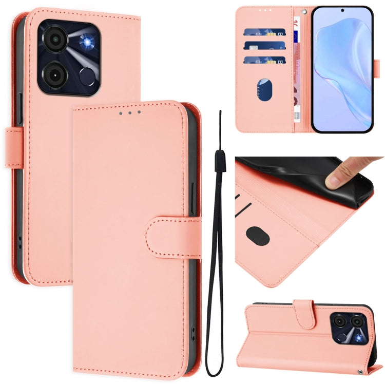 Skin Feel Solid Color Leather Phone Case with Lanyard, For itel A70, For itel A60 / A60s