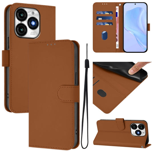 Skin Feel Solid Color Leather Phone Case with Lanyard, For itel A70, For itel A60 / A60s