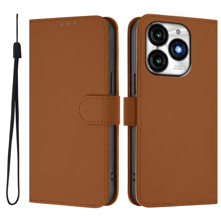Skin Feel Solid Color Leather Phone Case with Lanyard, For itel A70, For itel A60 / A60s