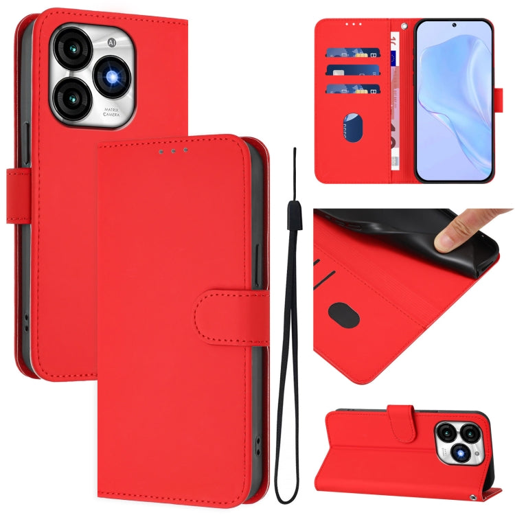Skin Feel Solid Color Leather Phone Case with Lanyard, For itel A70, For itel A60 / A60s