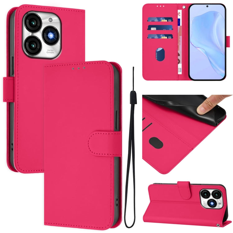 Skin Feel Solid Color Leather Phone Case with Lanyard, For itel A70, For itel A60 / A60s