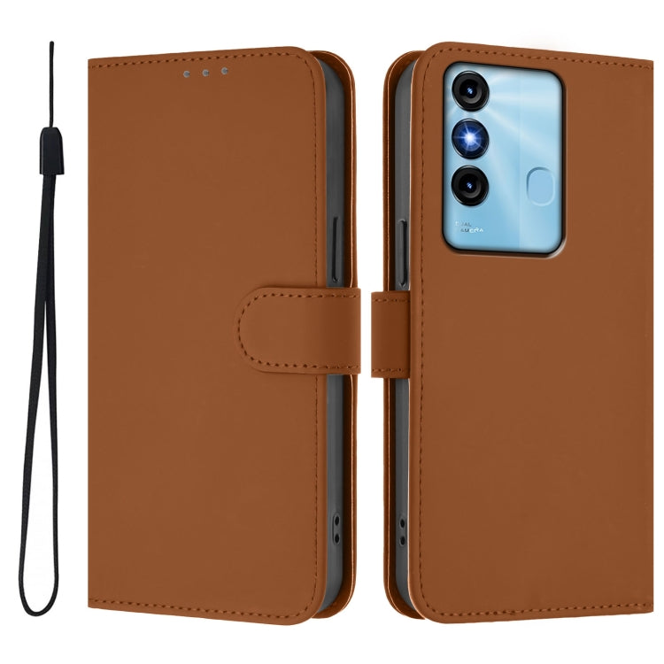 Skin Feel Solid Color Leather Phone Case with Lanyard, For itel P38 / Vision 3, For itel S17