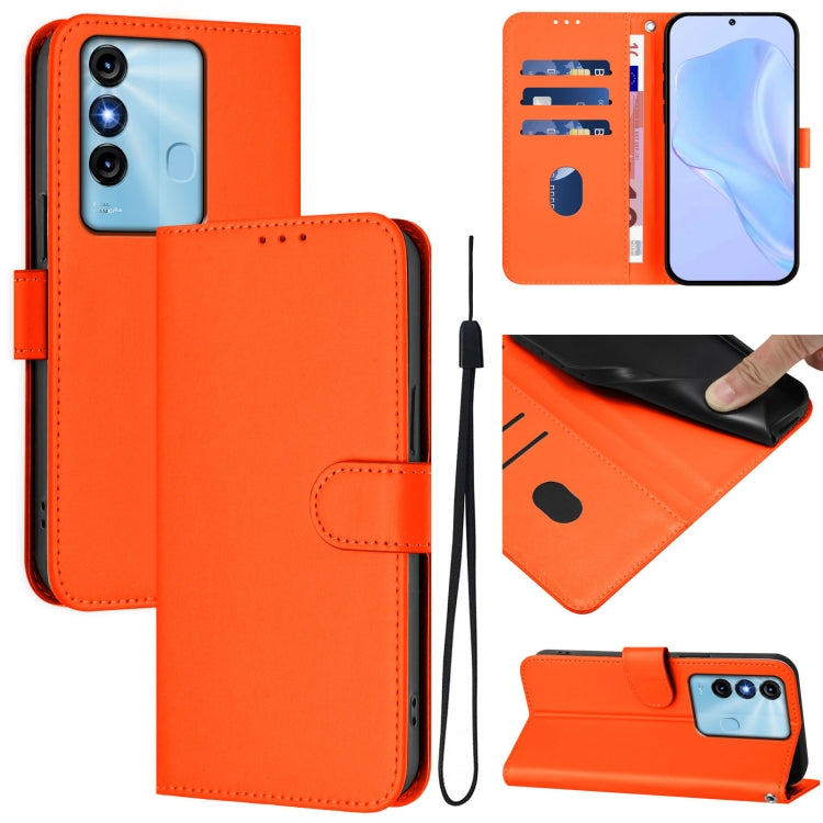 Skin Feel Solid Color Leather Phone Case with Lanyard, For itel P38 / Vision 3, For itel S17