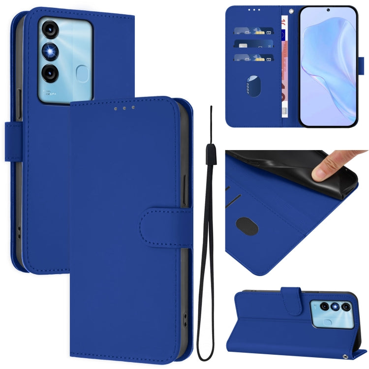 Skin Feel Solid Color Leather Phone Case with Lanyard, For itel P38 / Vision 3, For itel S17