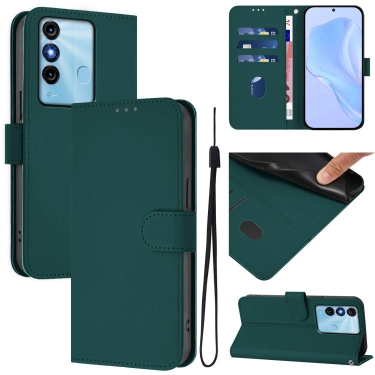 Skin Feel Solid Color Leather Phone Case with Lanyard, For itel P38 / Vision 3, For itel S17