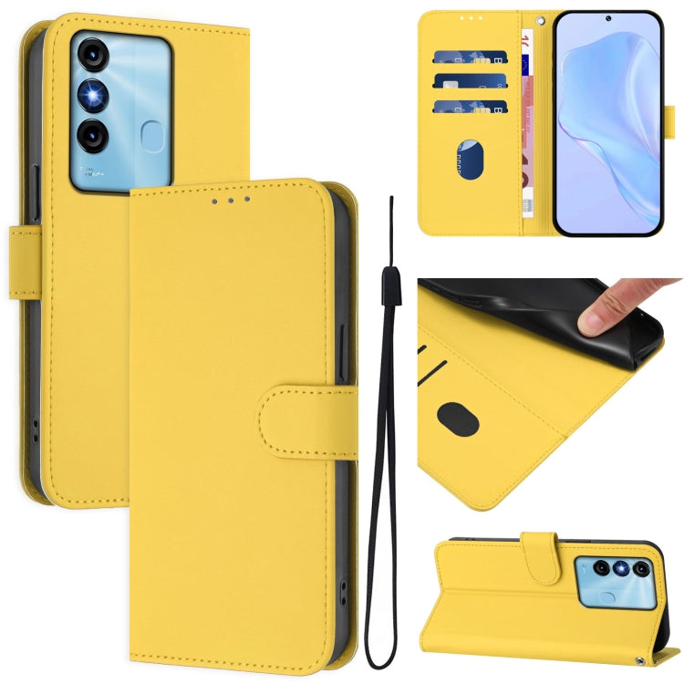 Skin Feel Solid Color Leather Phone Case with Lanyard, For itel P38 / Vision 3, For itel S17