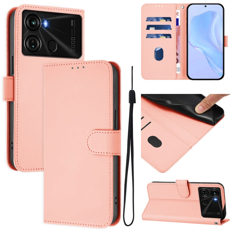 Skin Feel Solid Color Leather Phone Case with Lanyard, For itel S18 / Vision 5, For itel P40
